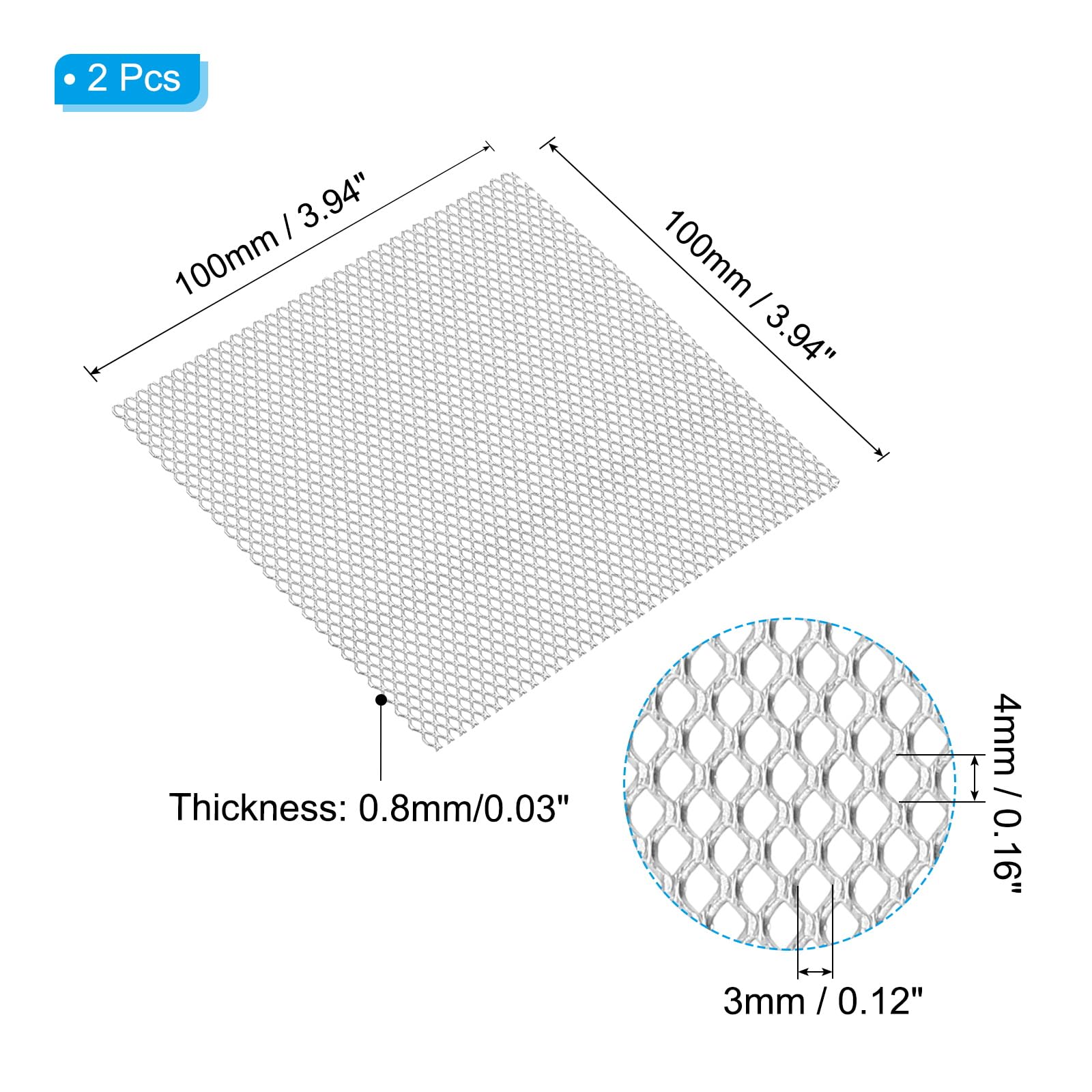 PATIKIL Lot De 4 Grilles Universelles Pour Grille De Voiture, 10,2 X 10