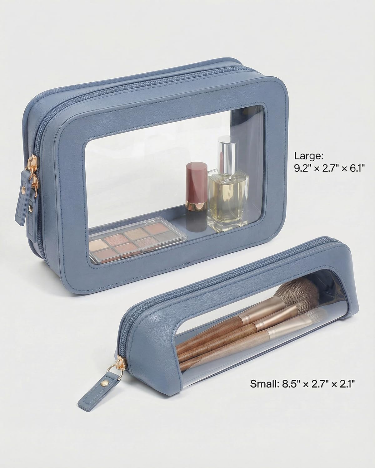Clear Makeup Bag Set of 2,Pencil Case for Boys,Cute Travel Toiletry Bag image 5