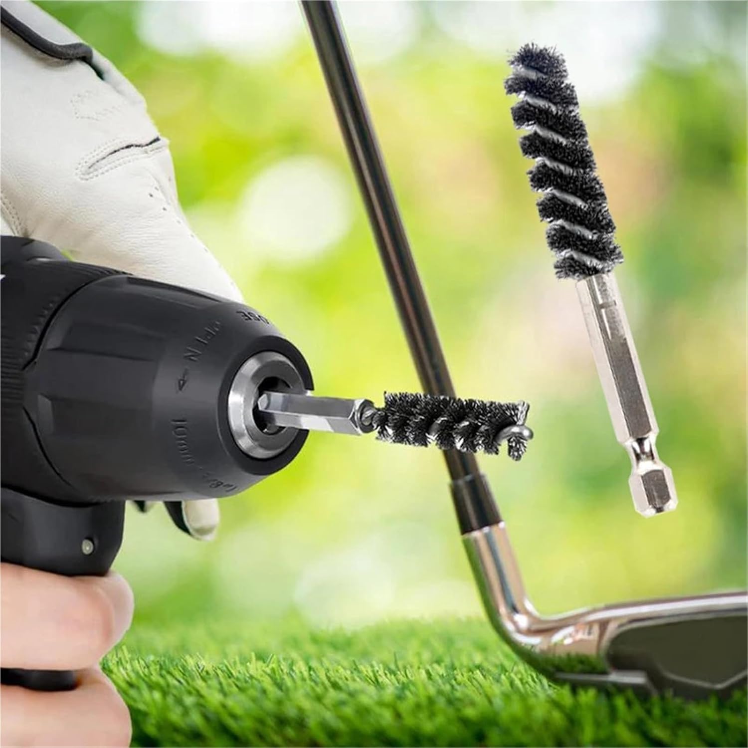 Golf Clubs Head Hosel Brush 8pcs Golf Clubs Head Hosel Brush Electric Drill Wire Hexagonal Rod Iron Rust Remover