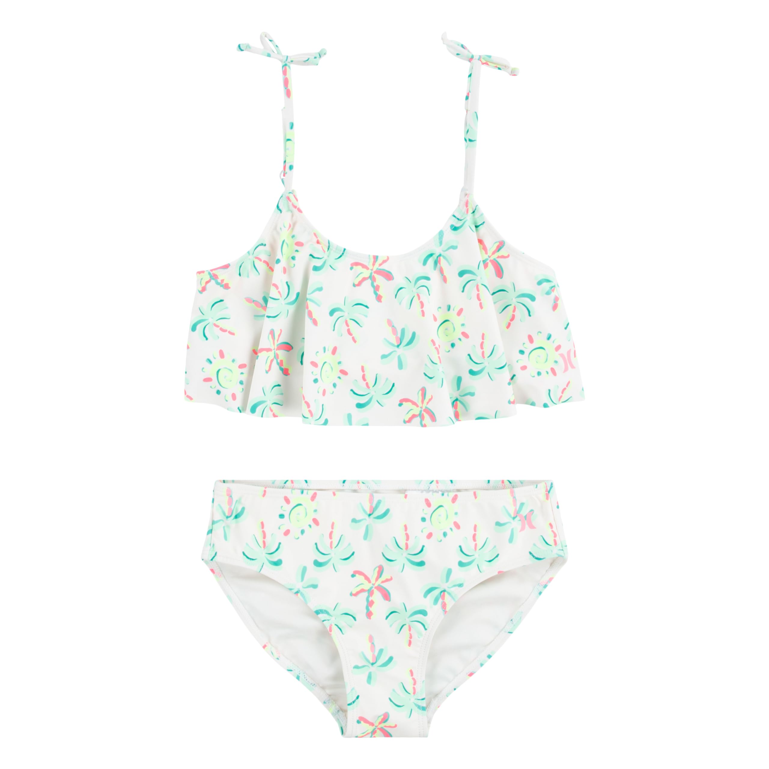 Hurley Dziewczęce bikini 2-częściowe bikini dwuczęściowe, jasna kość słoniowa/zieleń rafowa, 24 Miesiące