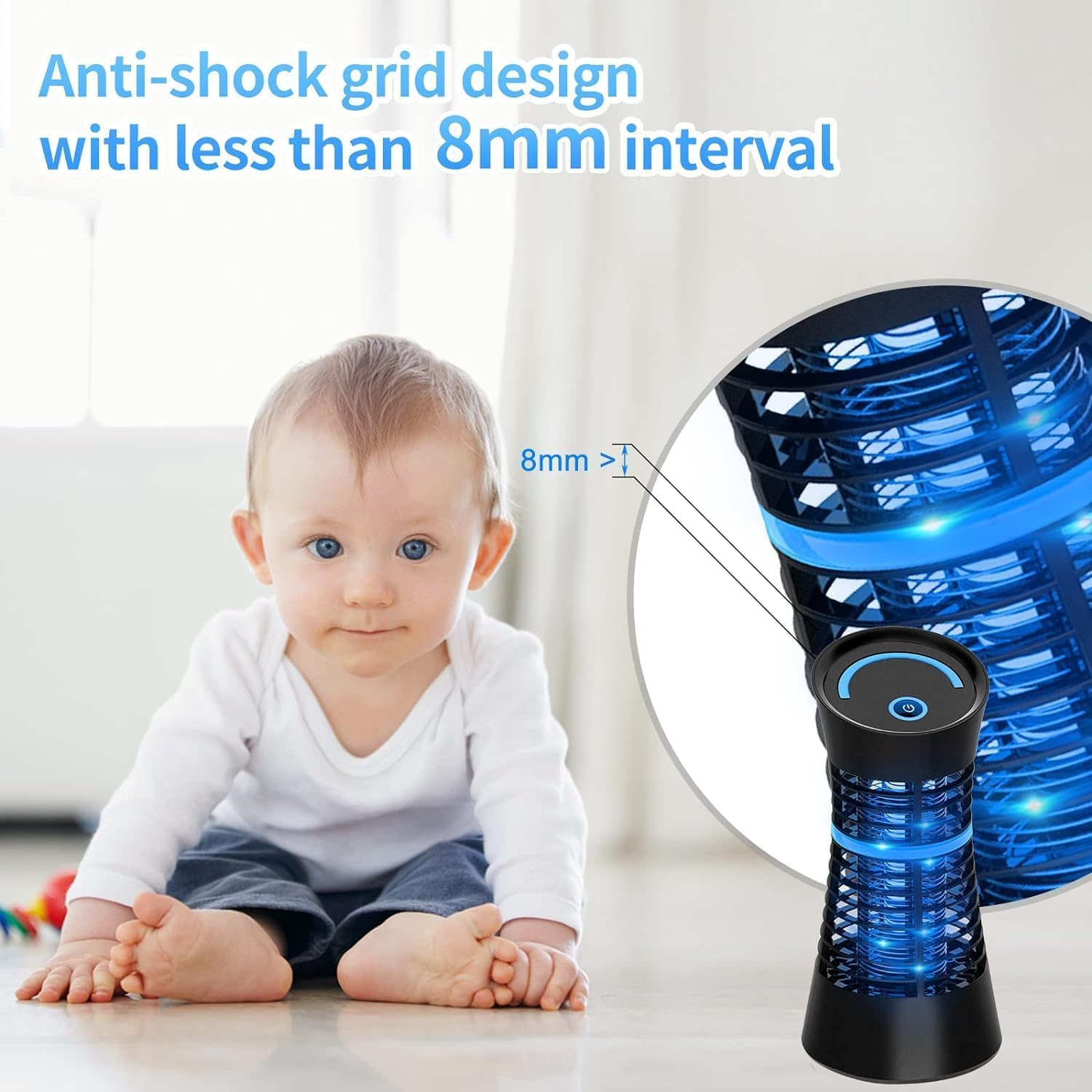Lampada Antizanzare Elettrica, Zanzariera Elettrica, Efficace Contro 30m² Trappola per Zanzare Repellente che Riduce Efficacemente gli Insetti Volanti per Uso Interno