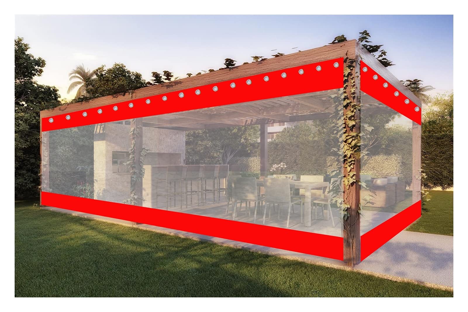 Tende impermeabili per gazebo da esterno, spessore 0,5 mm, ideali per balcone, giardino, garage, antivento, dimensioni 1 x 0,8 m