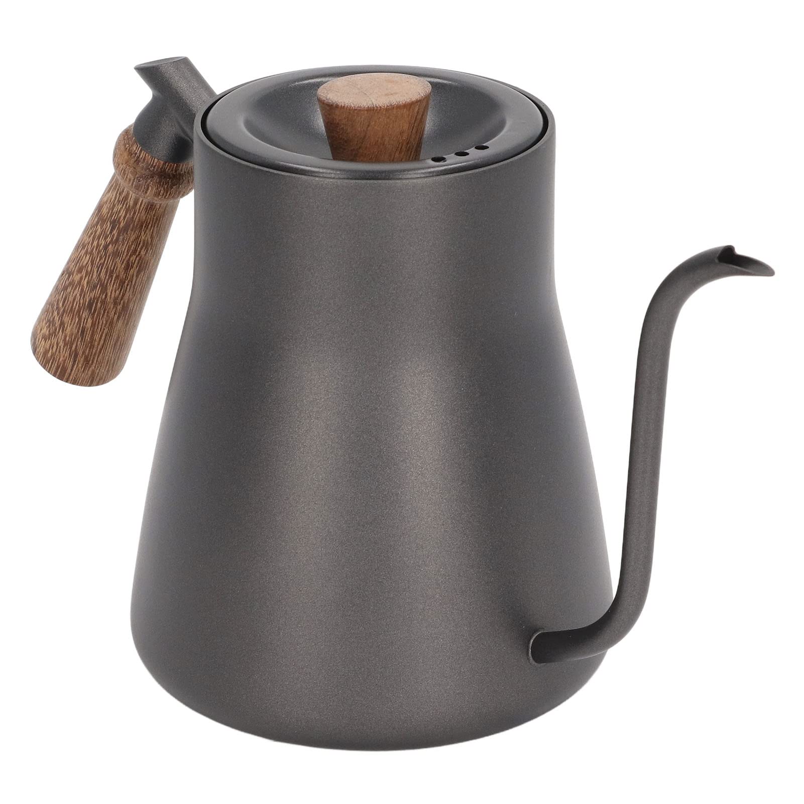 TANIQIACA 850ml Stainless Steel Coffee Drip Kettle with Wood Handle and Thin Mouth for Precision Pouring