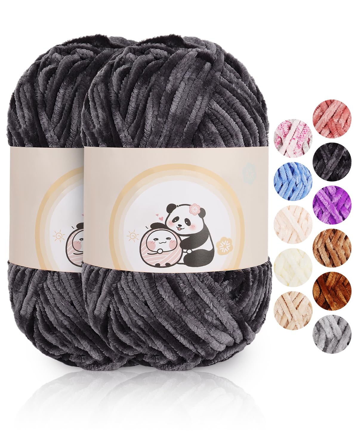 Aeelike 200g Warme Chenille Wolle zum Häkeln, Flauschige Dicke Garn zum Handstricken, Samt Velvet Babywolle zum Stricken