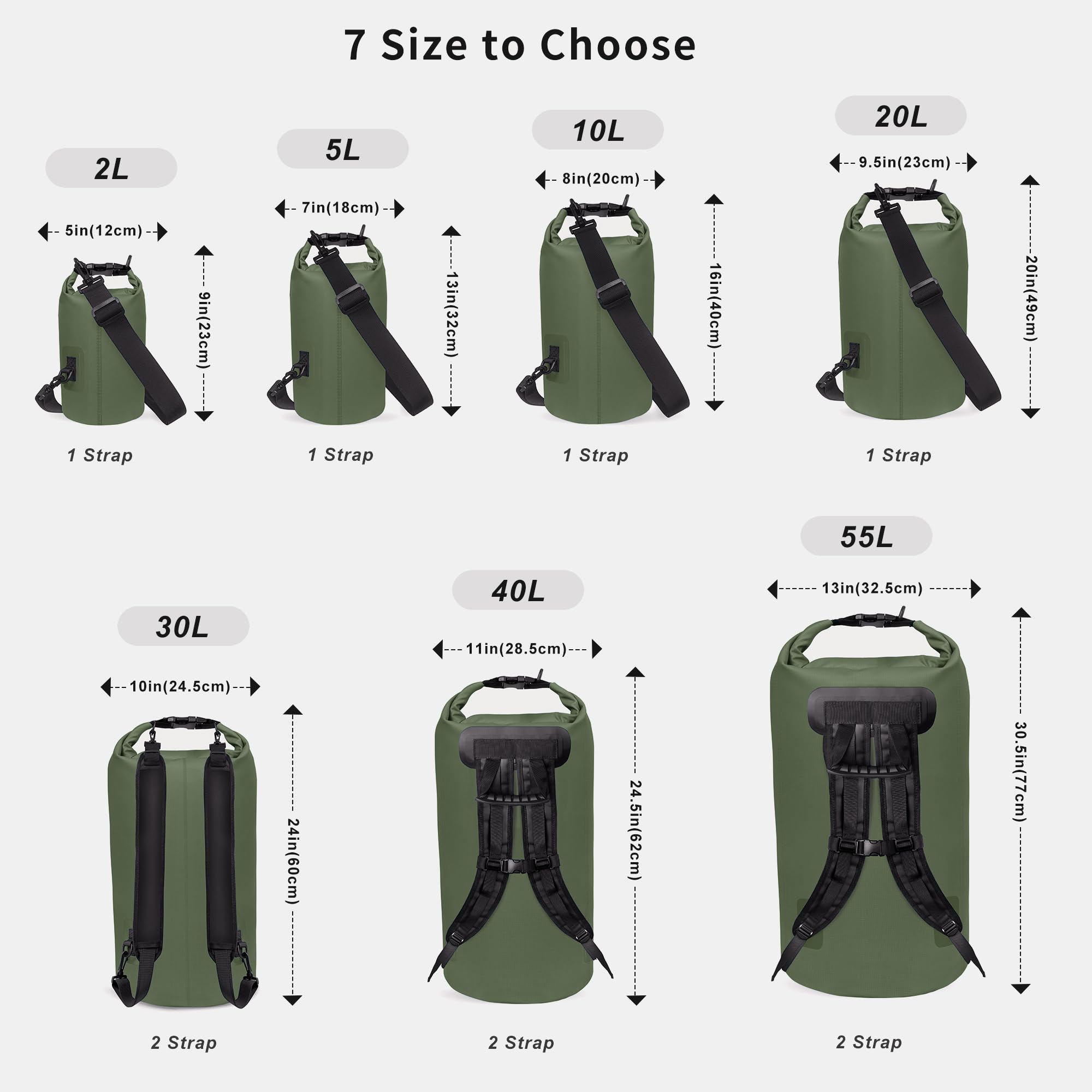 Unigear Bolsa Estanca 2L~40L Seca Impermeable + Funda De Movíl Camping Playa