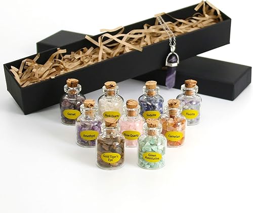 Juego de cristales y piedras curativas, cristales curativos, cuarzo rosa, cristal de amatista, cristales de cuarzo transparente, ojo de tigre,