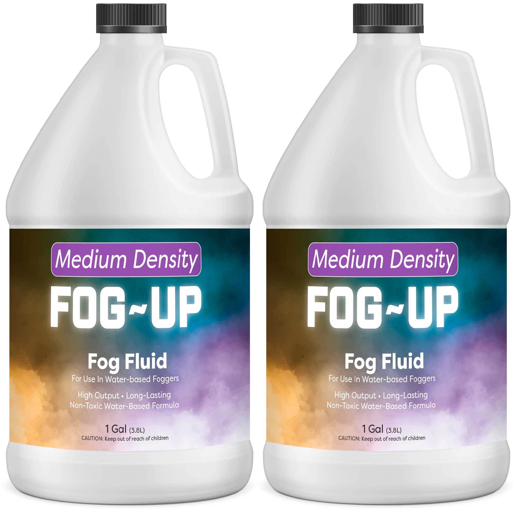 MAXTITE FogUp Medium Density Fog Juice - Extremely Long Lasting, High Output Non-Toxic Odorless Water-Based Fog Machine Fluid - (2 Pack) 1 Gallon, 128 fl oz for All Standard Fog Machines