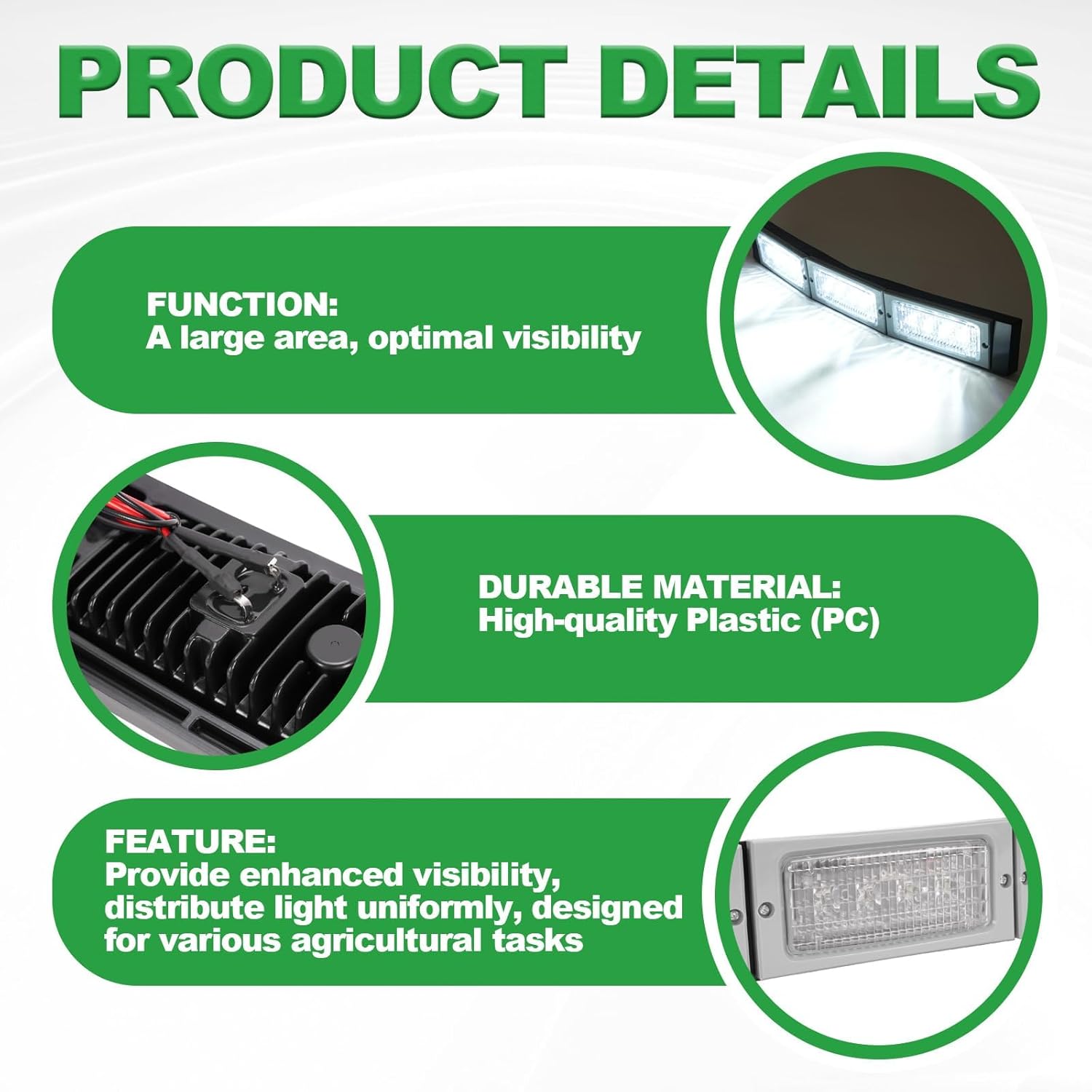 HECASA LED Nose Light Compatible with John Deere 4050 4250 4450 4055 4255 4455 7210 7410 7510 7610 7710 7810 Replacement for RE161288 RE37450 RE306510 KR4000 Tractor Front Lamp
