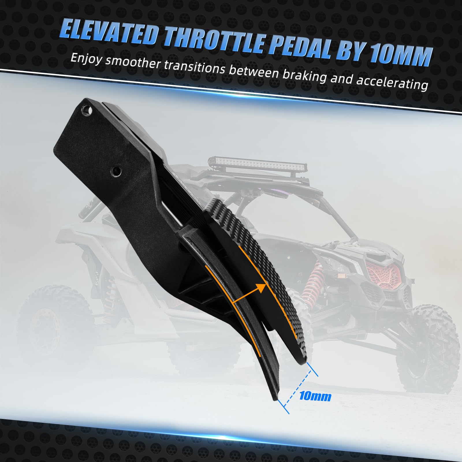 NICECNC Extensión de Pedal del Acelerador X3 Negro de Aluminio Compatible con Can-Am Maverick X3 RR 4x4 RS Turbo DPS 2022 2023, Maverick X3 MAX RR 4x4 RS Turbo DPS 2022 2023, Extensor de Pedal de