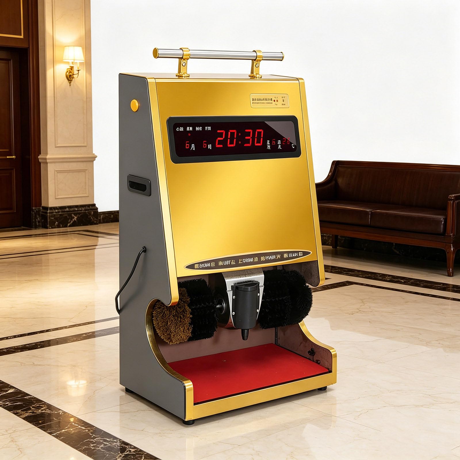 Shoe Polisher Fully Automatic, Hotel Commercial Automatic Shoe-Shining Machine, Electric Shoe Cleaner for Dust Removal Polishing with Dual Combination Brush, Leather Shoe Cleaning Kit YELLOW