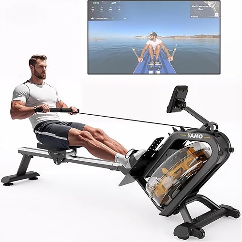 YAMO Water Rowing Machine for Home, Row Machine with 330LBS