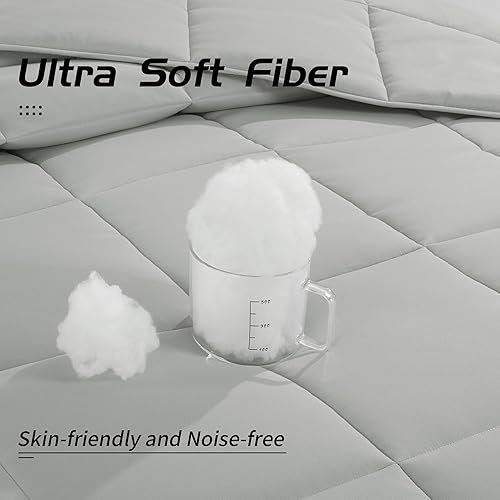 Miniatura 6 de HOMBYS Edredón de tamaño King extragrande de 120 x 128 pulgadas, ligero y alternativo para todas las estaciones, relleno de edredón acolchado con 8