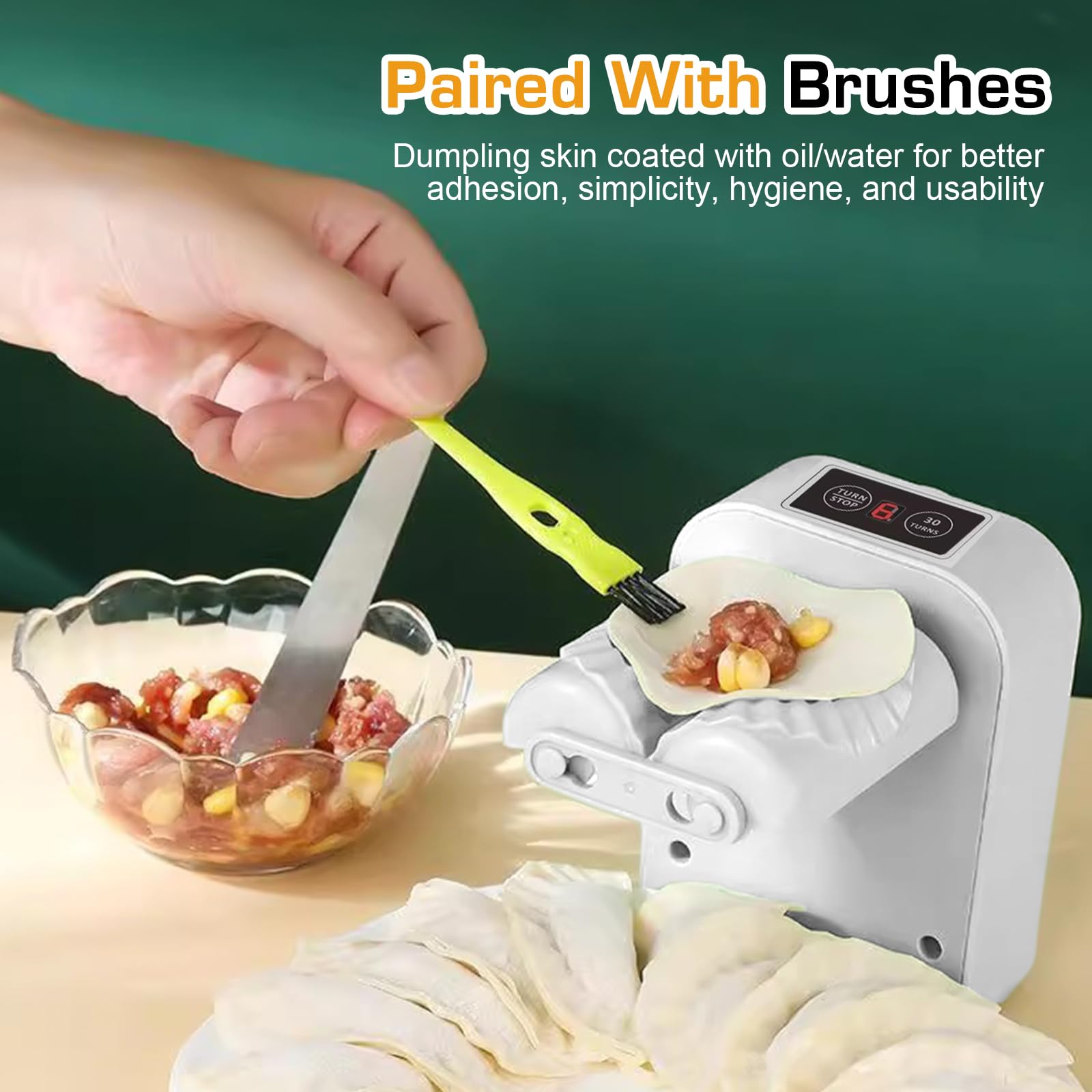 Nizirioo Machine à Boulettes Electrique: Automatique Moulle Ravioli, Nouvelle Machine Automatique Facile de Fabricant de boulette avec Cuillère de Remplissage et Petite Bross, Machine à Raviolis