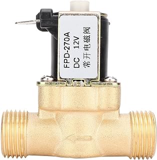 Solenoid Valve, G1/2" Normally Open Brass Body Pilot Operated General Serviceelectromagnetic Valves One-Way Water Inlet Switchfor Water(DC12V)