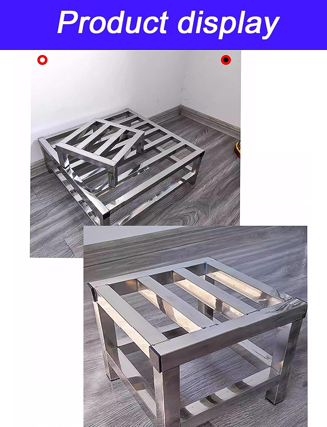 Heavy-Duty Stainless Steel Appliance Base Platform – 1100lb Capacity, Rustproof AC/Fridge/Dehumidifier Stand, Warehouse Storage Rack Base (20"x20"x8")