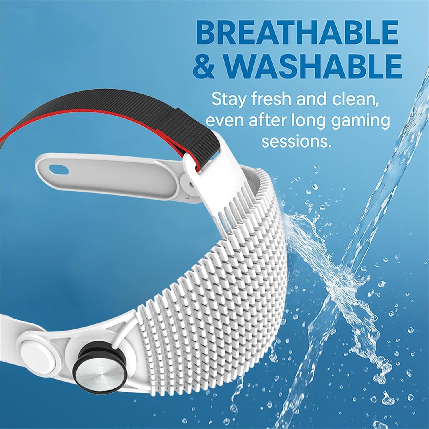 Head Strap for Metal Quest 3/Quest 3S, Ultra-Light VR Accessory Silicone Adjustable Head Band Strap Pressure Relief for Quest 3S/3 VR Headset (White)