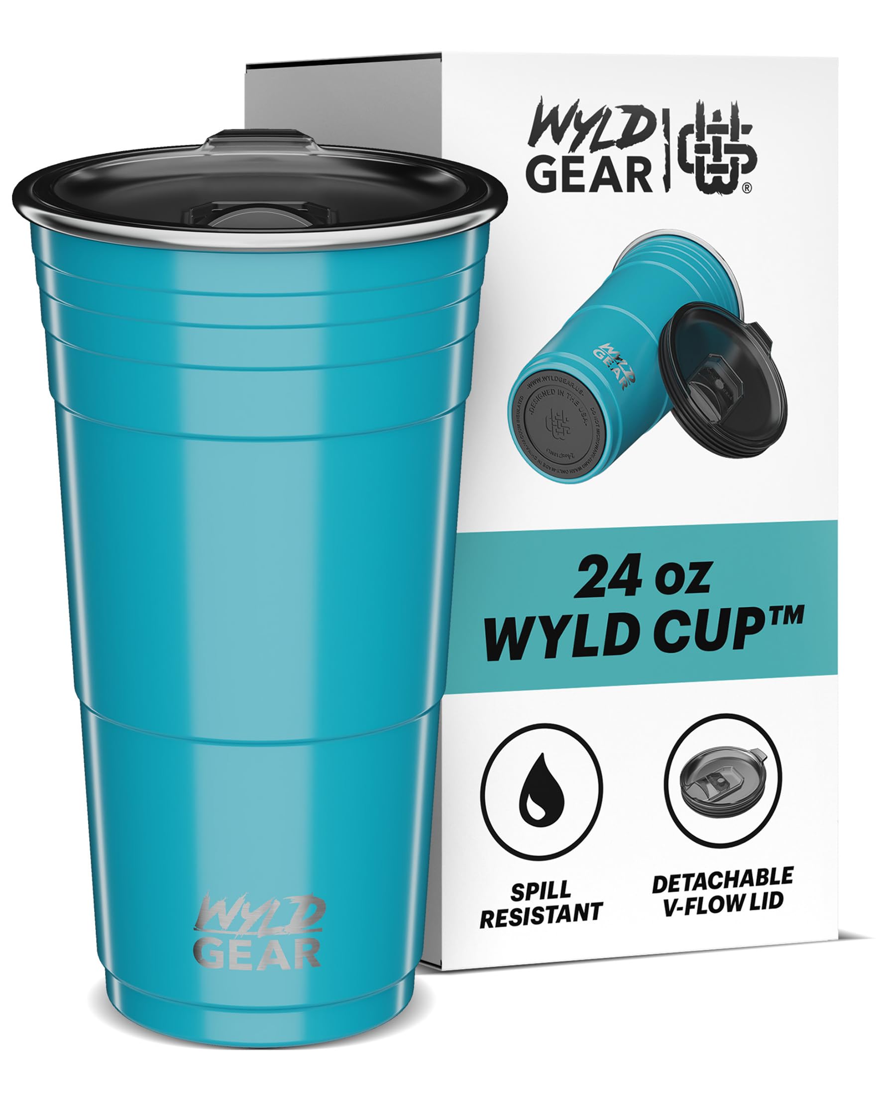 Wyld Gear Wyld Cup - Stainless Steel, Vacuum Insulated Tumbler Party Cup with Lid