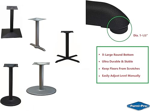 Miniatura 8 de Furni-Pro - Bases de mesa deslizantes para restaurantes y hogares, deslizamiento ajustable, rosca: #1/4-20 x 1/2 pulgadas de alto, 12 piezas por