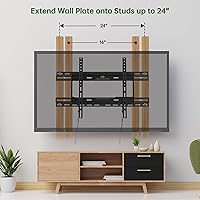 Vista 7 de USX MOUNT - Soporte de extensión de montaje en pared para televisor con placa de pared, ajuste para travesaños de madera de 16-24 pulgadas y fácil