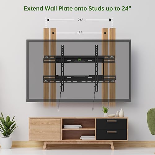 Miniatura 7 de USX MOUNT - Soporte de extensión de montaje en pared para televisor con placa de pared, ajuste para travesaños de madera de 16-24 pulgadas y fácil