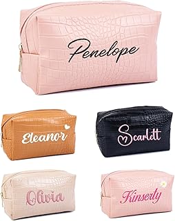 Personalized Travel Makeup Bag, Embroidery La...