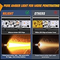 Vista 3 de Nilight - Barra de luz LED ámbar de 104 cm, 200 W, superdelgada, combo de haz reflector y puntual, 19000 lm, 3D, luces de conducción, antiniebla