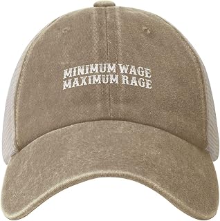 Minimum Wage Maximum Rage Hat Trucker Hat for Women Baseball Hat Funny Gifts
