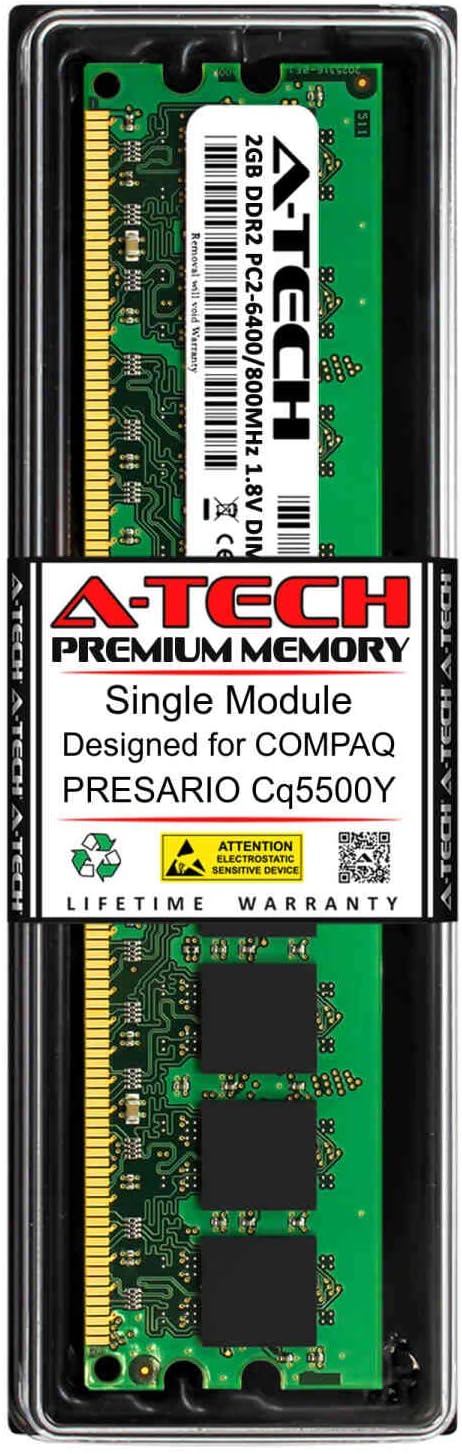 A-Tech 2GB RAM for COMPAQ PRESARIO CQ5500Y | DDR2 800MHz DIMM PC2-6400 240-Pin Non-ECC UDIMM Memory Upgrade Module