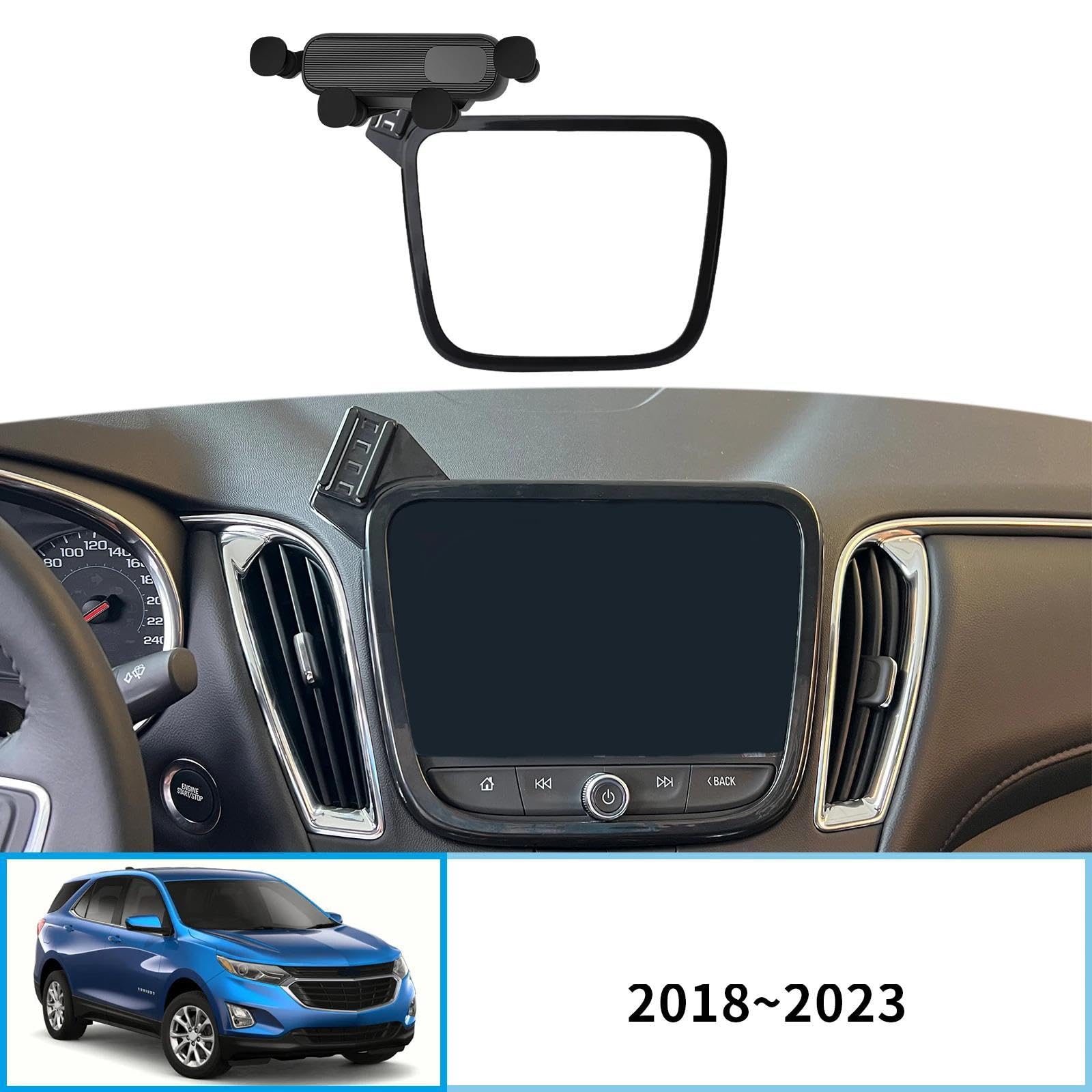 Uchwyt Samochodowy na Telefon dla Chevrolet Equinox 2018-2023, uchwyt samochodowy na telefon komórkowy, ekran, stała podstawa, stojak na nawigację GPS (podstawa i uchwyt 8)