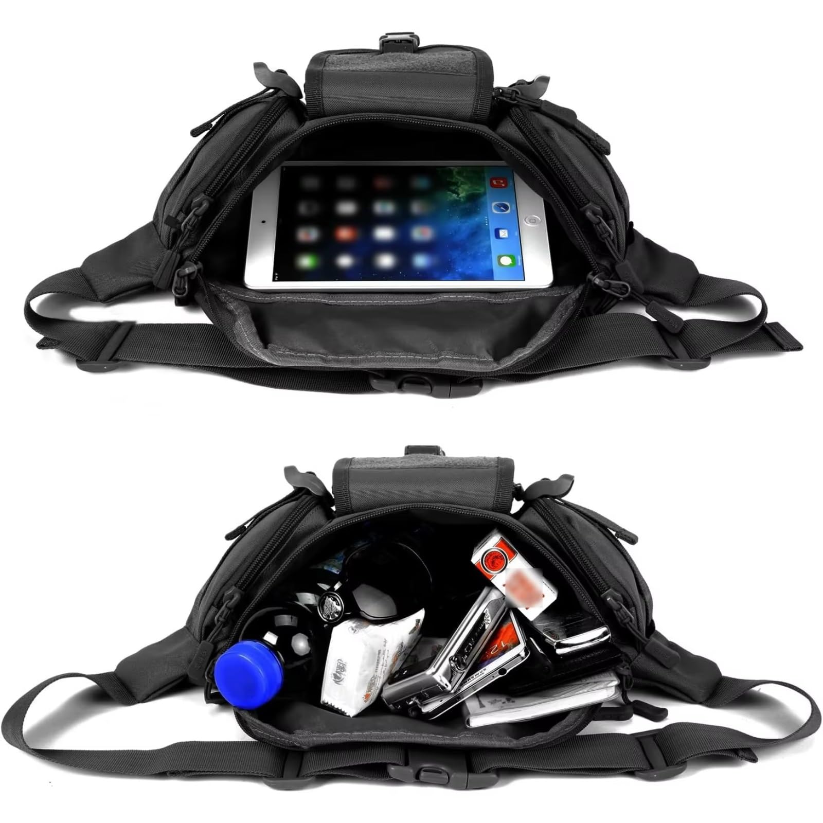 Riñoneras Tácticas para Senderismo, Riñonera Cinturón Bolsa Multiusos para Escalada, Pesca, Ciclismo, Caza y Uso Militar(Brown)
