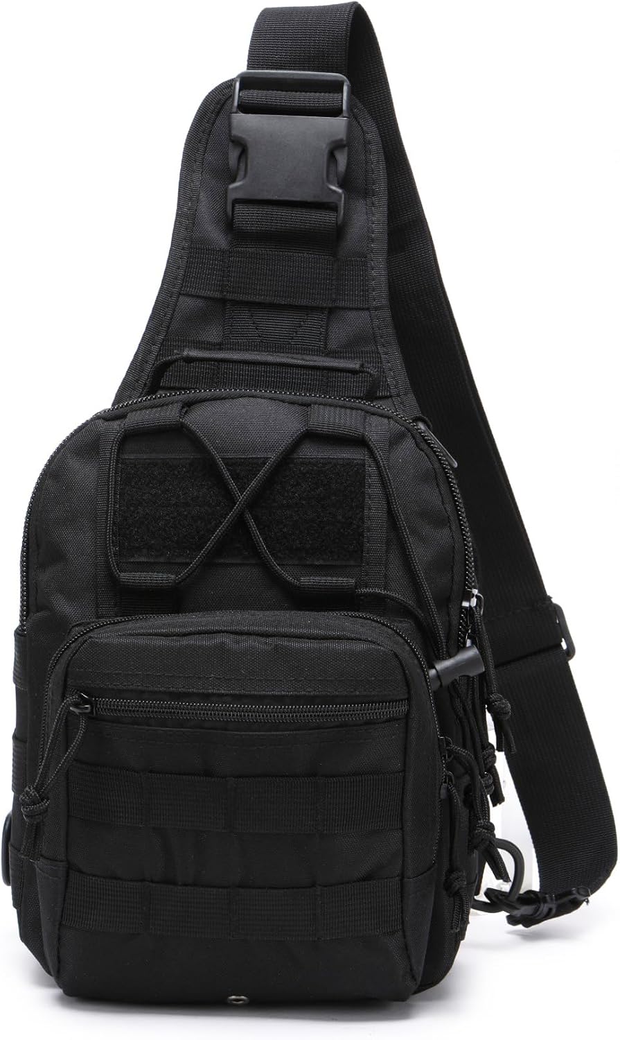 Outdoor Tactical Bag Backpack Military Sport Bag Pack Sling Shoulder Bags for Everyday and Outdoor Adventures (Black) - Image 2