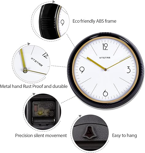 Miniatura 7 de Reloj de pared retro para cocina, diseño vintage de los años 50, de cuarzo, funciona con pilas, redondo, silencioso, sin tictac, para el hogar,
