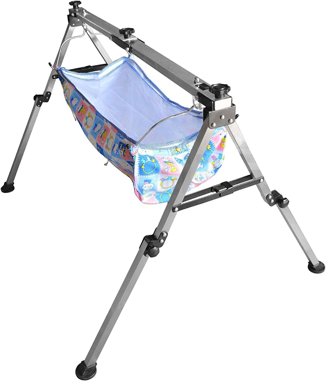 Indian Style Baby Cradle and Swing Frame Ghodiyu Hammock For Born Baby, Stainless Steel, Folding and Collapsible