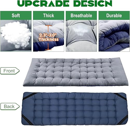 Miniatura 5 de Barbella Catre plegable para campamento, catre plegable para adultos, catre de dormir portátil con colchón plegable para exteriores, catres de