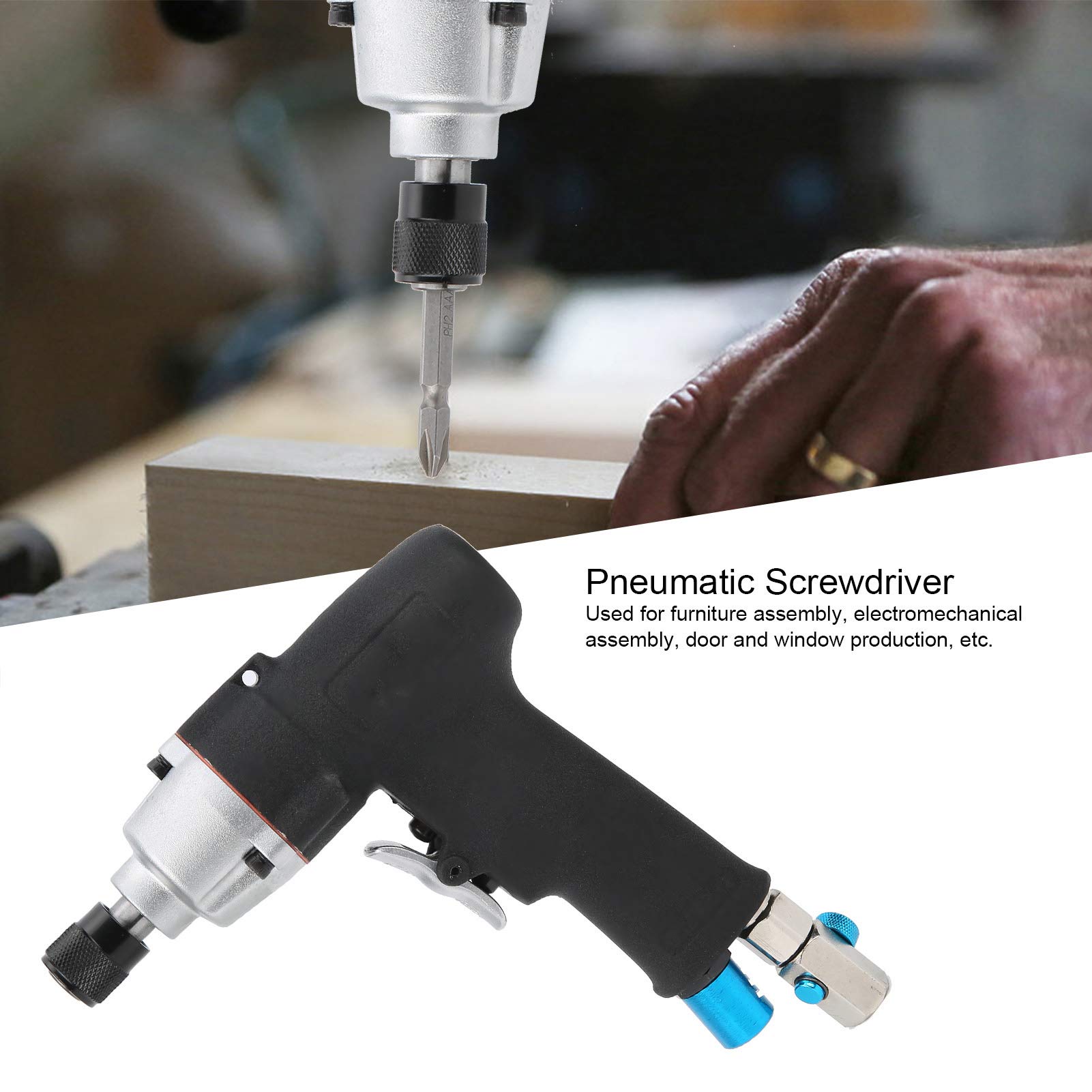 Cacciavite Pneumatico, YC 305P1 Cacciavite Pneumatico con Frizione a Doppio Martello Coppia 40N·m 12000 Giri/min per Assemblaggio di Mobili Progetti Elettromeccanici Fai da Te (Stile giapponese)