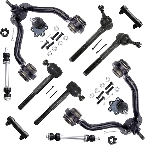 Detroit Axle - Kit de suspensión frontal de 12 piezas para Chevy GMC Tahoe Blazer K1500 Suburban K2500 Brazos de control superior, articulaciones
