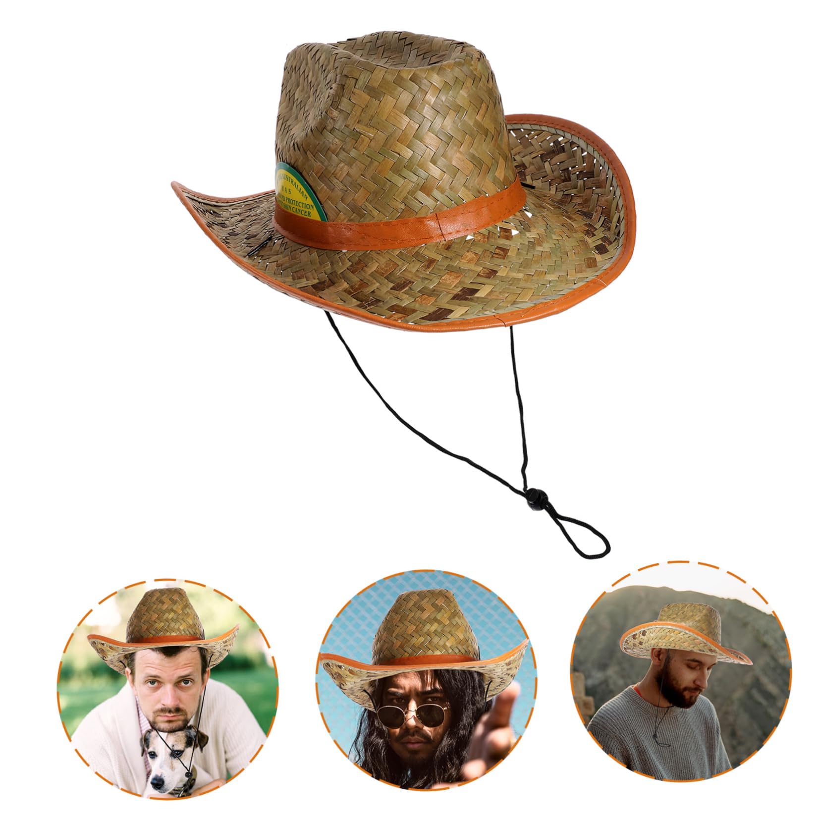 POPETPOP Sombrero para Sol Masculino, ala Ancha Transpirable y Cómodo, Adecuado para Vacaciones Playa