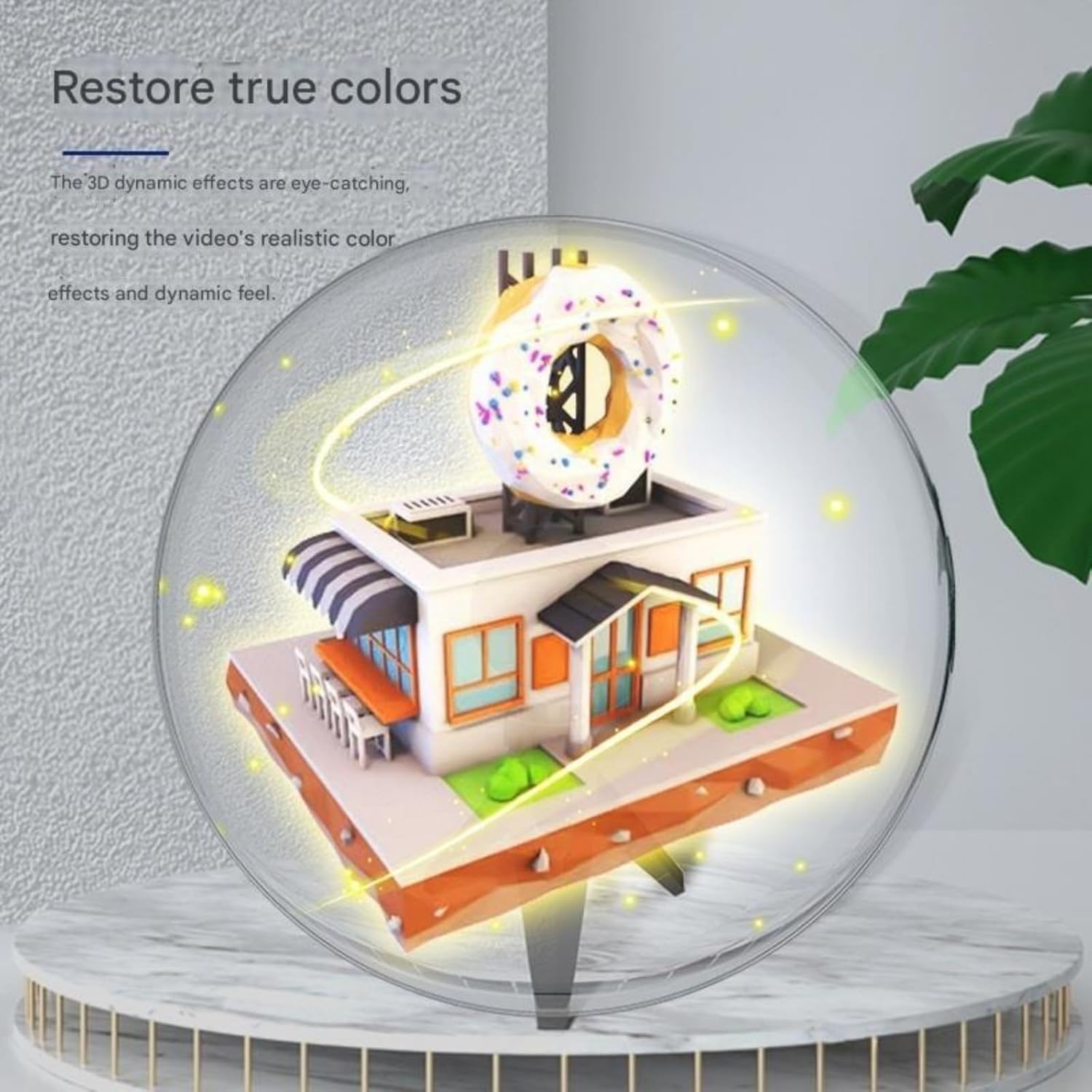 3D Desktop Hologram Projector Fan Light Logo Projector Commercial Advertising Display with Cover LED Player Widely Applicable