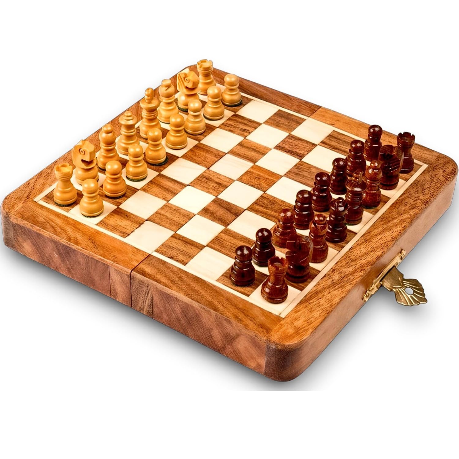 ZELIE Handmade Wooden Foldable Magnetic Big Size Chess Board Set, Portable Memory Chess Pieces Game for Kids & Adult. (7x7) (B0DDHFQLNV) Amazon Price History, Amazon Price Tracker
