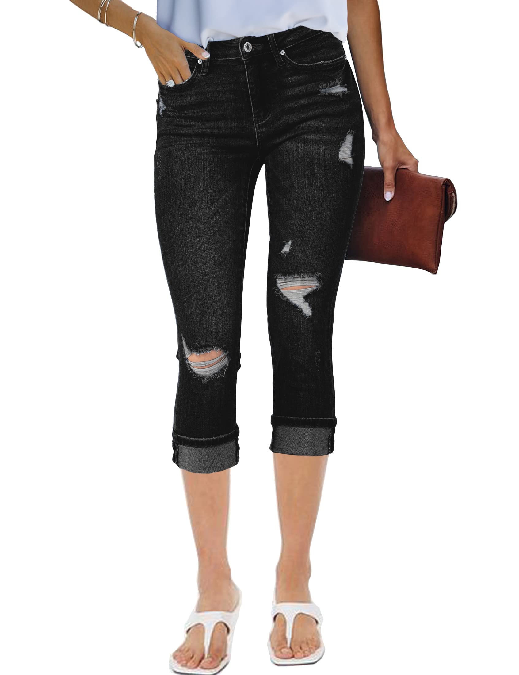 Ripped Skinny Women's Distressed Denim Capris Rag Bone
