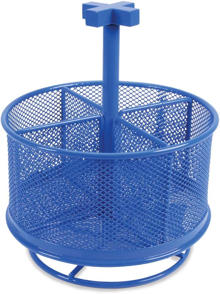 EAI Education Wire Mesh 360-Degree Rotating Caddy Organizer | for Classrooms, Offices and Home - Blue