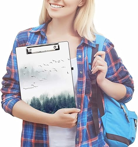 Miniatura 5 de XMTMR-Glass Portapapeles a la moda, clip fino duradero, tamaño carta A4 estándar, portapapeles impreso de plástico a todo color, especialmente