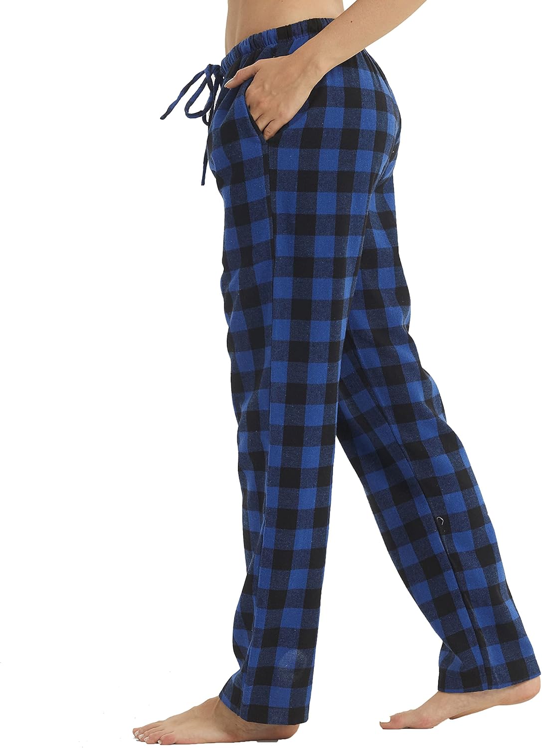 Flannel Pajama Pants Women with Pockets & Drawstring Comfy Plaid Lounge Pants Casual Stretch Cotton Sleepwear Bottoms Soft Pj - Image 2