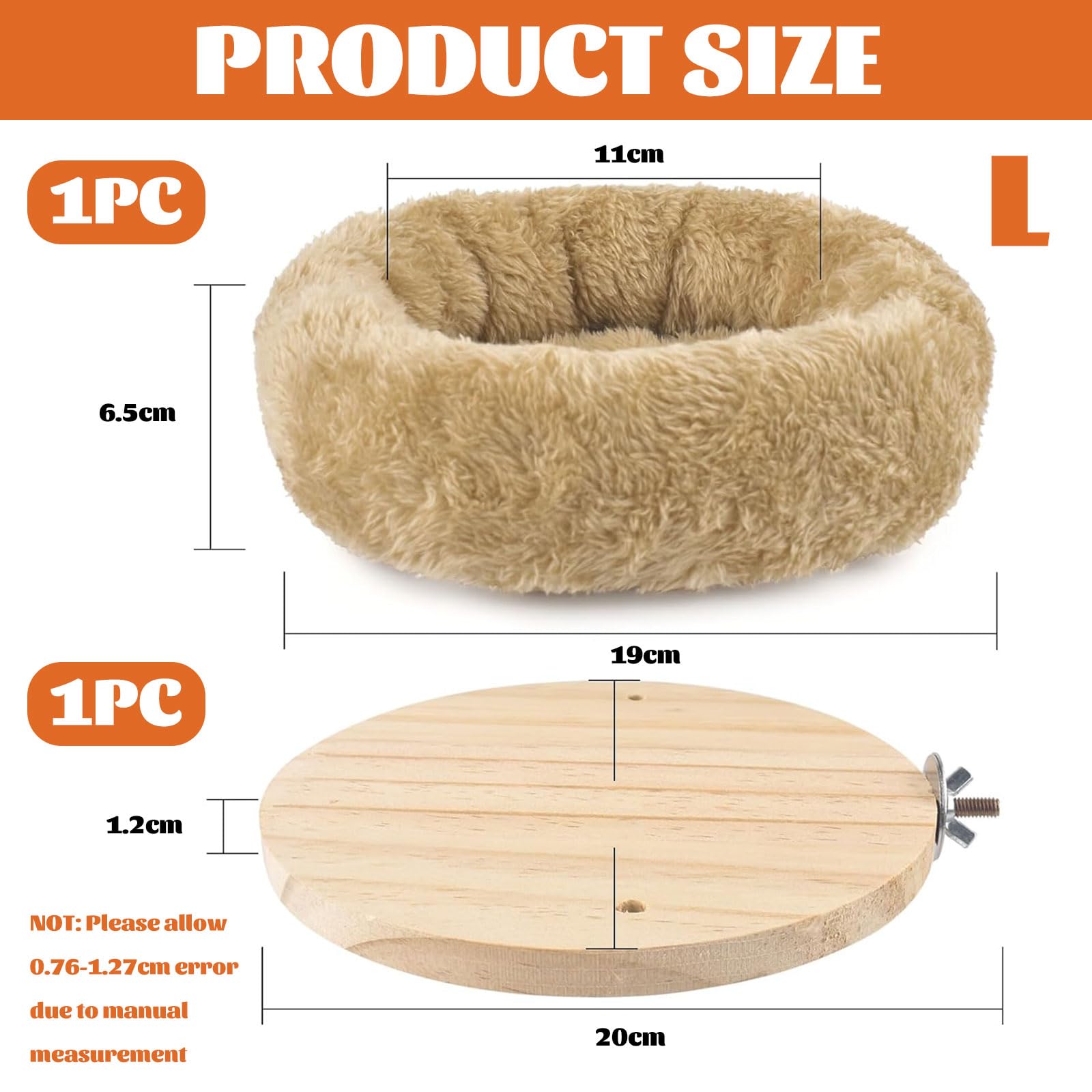 Nid d'oiseau de taille moyenne pour cage - Hamac en peluche amovible - Perchoir chaud pour l'hiver - Plateforme pour perruches, calopsittes, conures, hamster