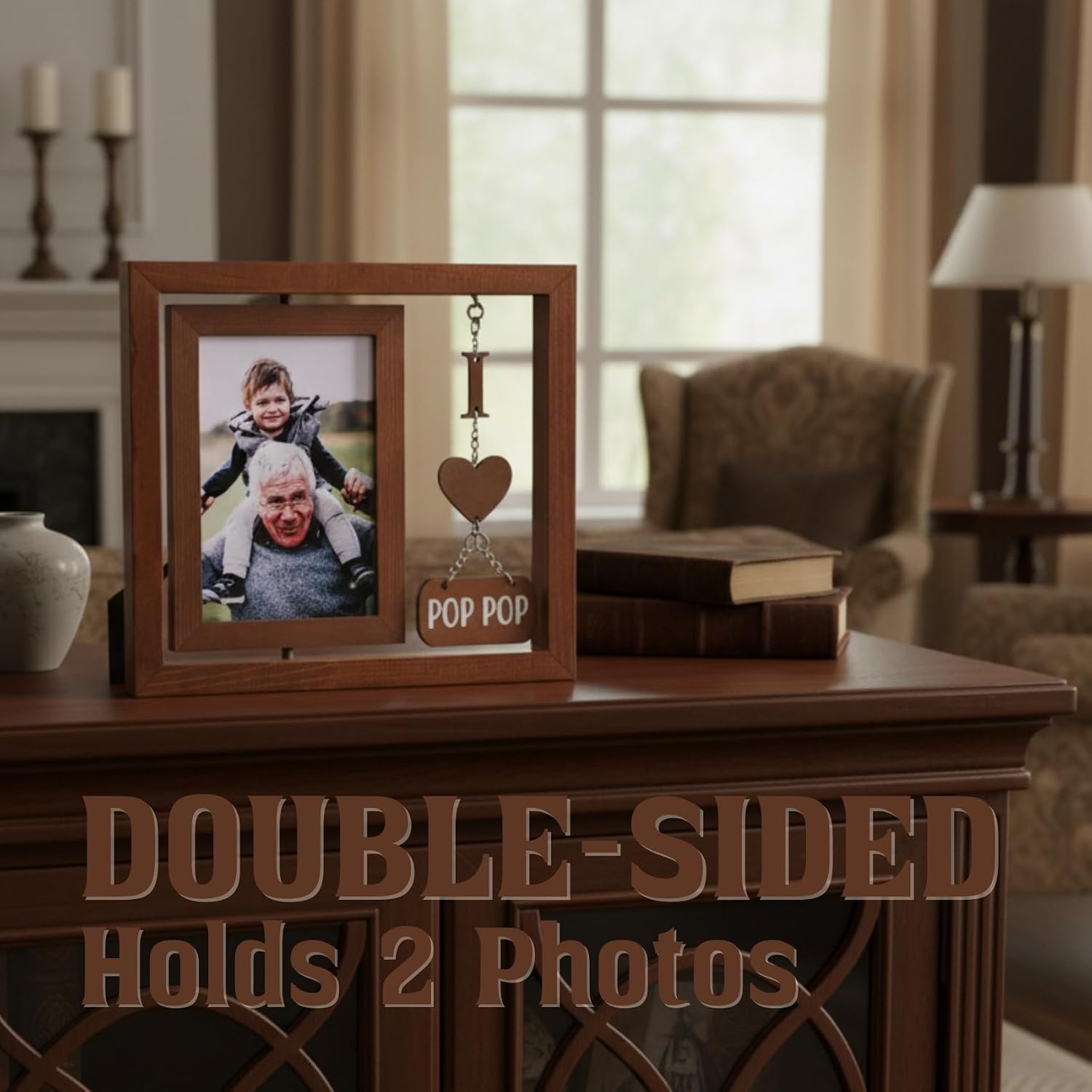 InnoBeta Pop Pop Gifts Picture Frame from Grandkids, Grandchildren, Present for Birthday, Christmas, Father's Day - for 4" x 6" Photos - I love Pop Pop