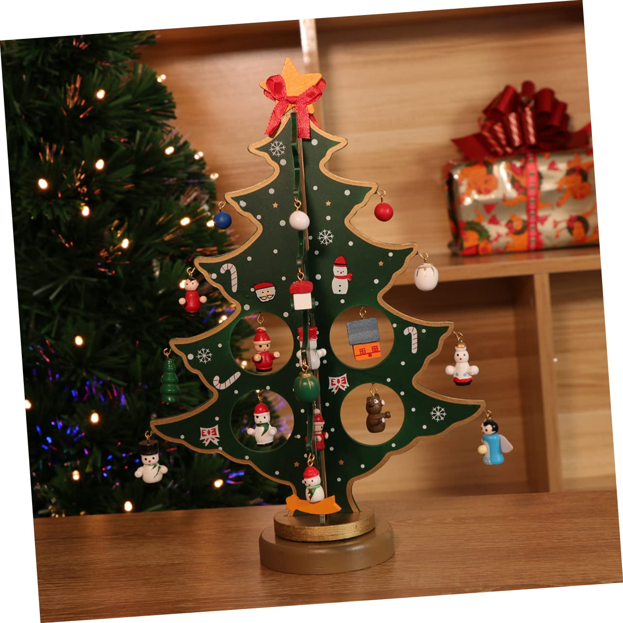 Amosfun 3 Pz Decorazioni Natalizie Per La Tavola Decorazione Da Tavolo Natalizia Albero Di Natale in Miniatura Decorazione Dell'albero Di Natale Calendari Dell'avvento Per Bambini Di Legno