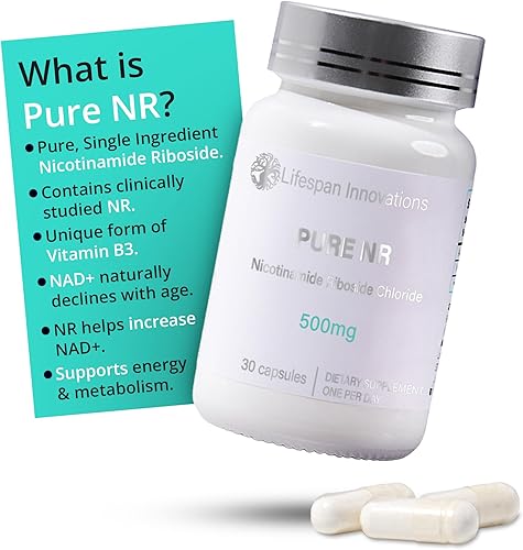 Miniatura 7 de Lifespan Innovations Pure NR Riboside de nicotinamida 300 mg - Suplemento de un solo ingrediente - Soporta niveles de NAD+, energía celular y