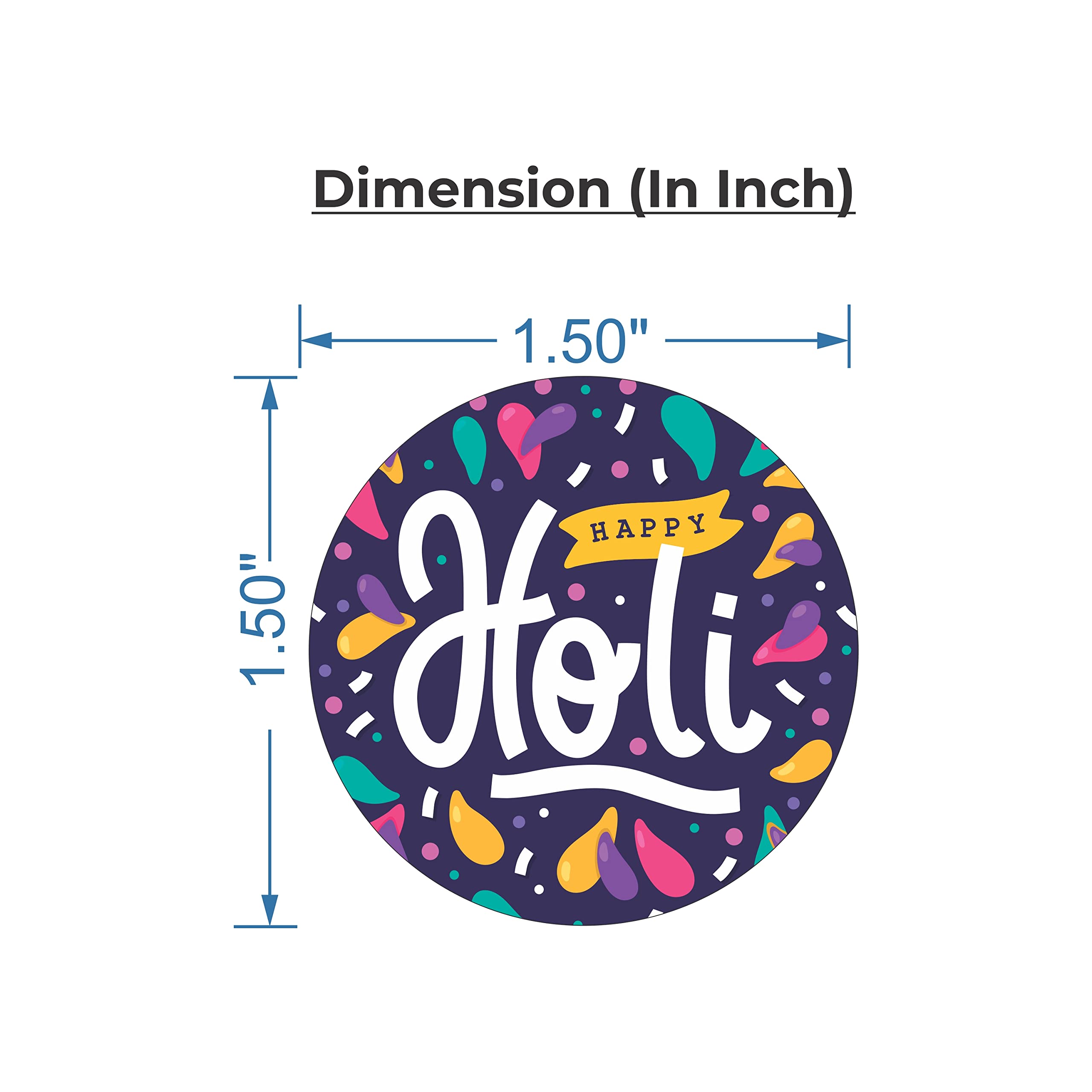 Goelite Happy Holi Stickers for Gifts Packaging and Journal, Decorations Set of 95 Stickers Self-Adhesive and High Glossy Stickers (Design 3) 4