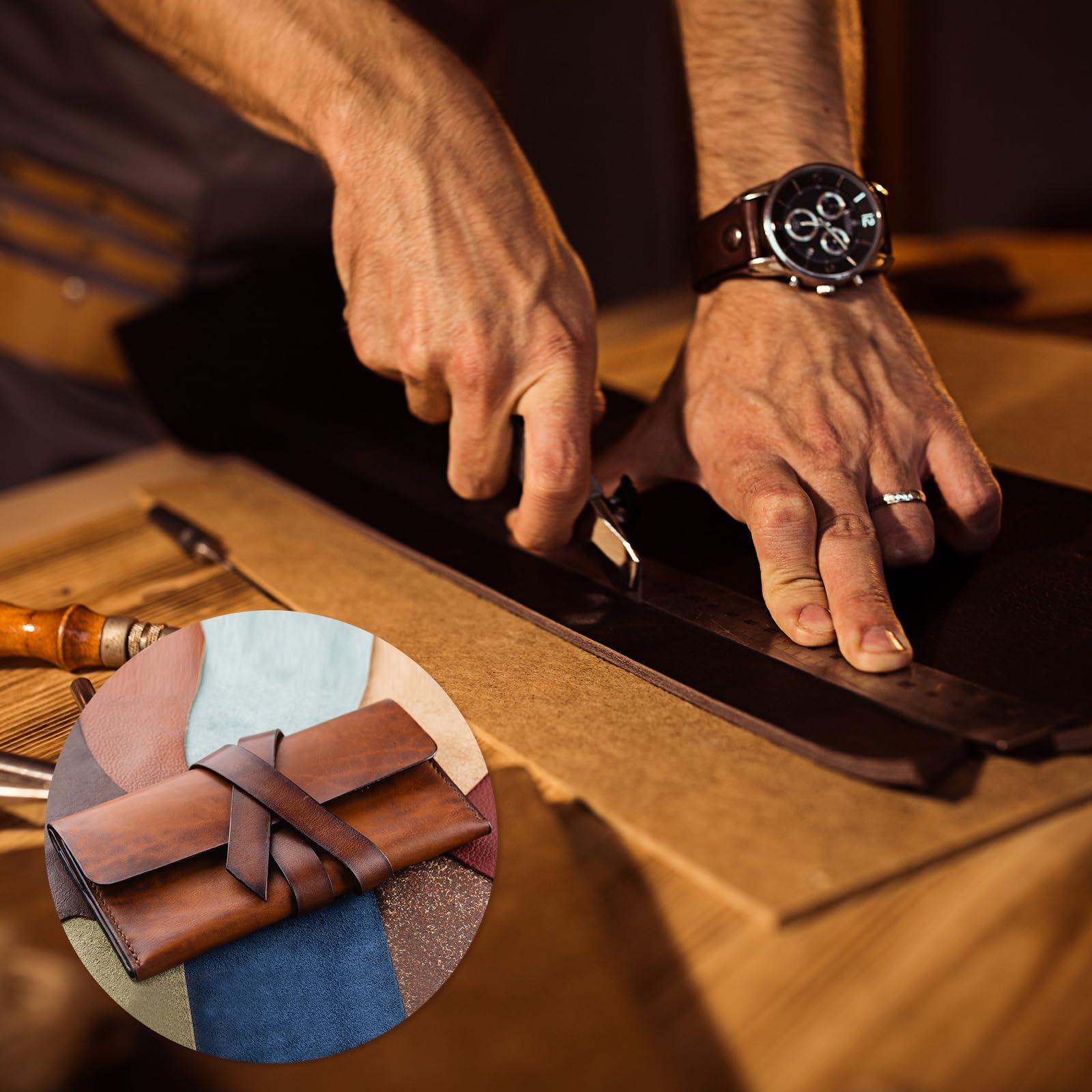 Corda In Pelle Vintage 15mm - 2.2 Yard Per Fai Da Te, Braccialetti E Accessori - Foto 9