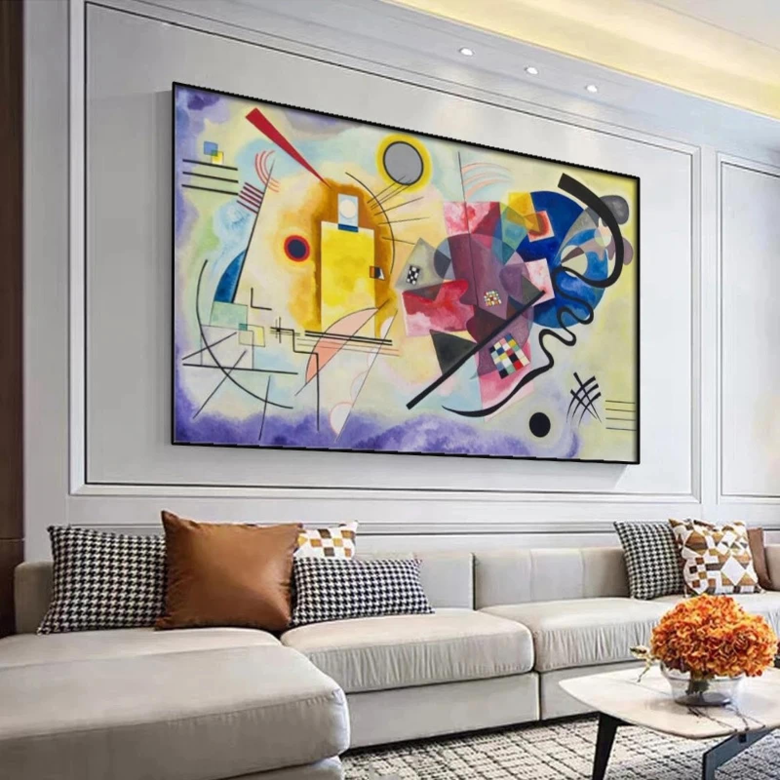 Pintura mural de Kandinsky Amarillo Rojo Azul en lienzo de 30x60cm para salón